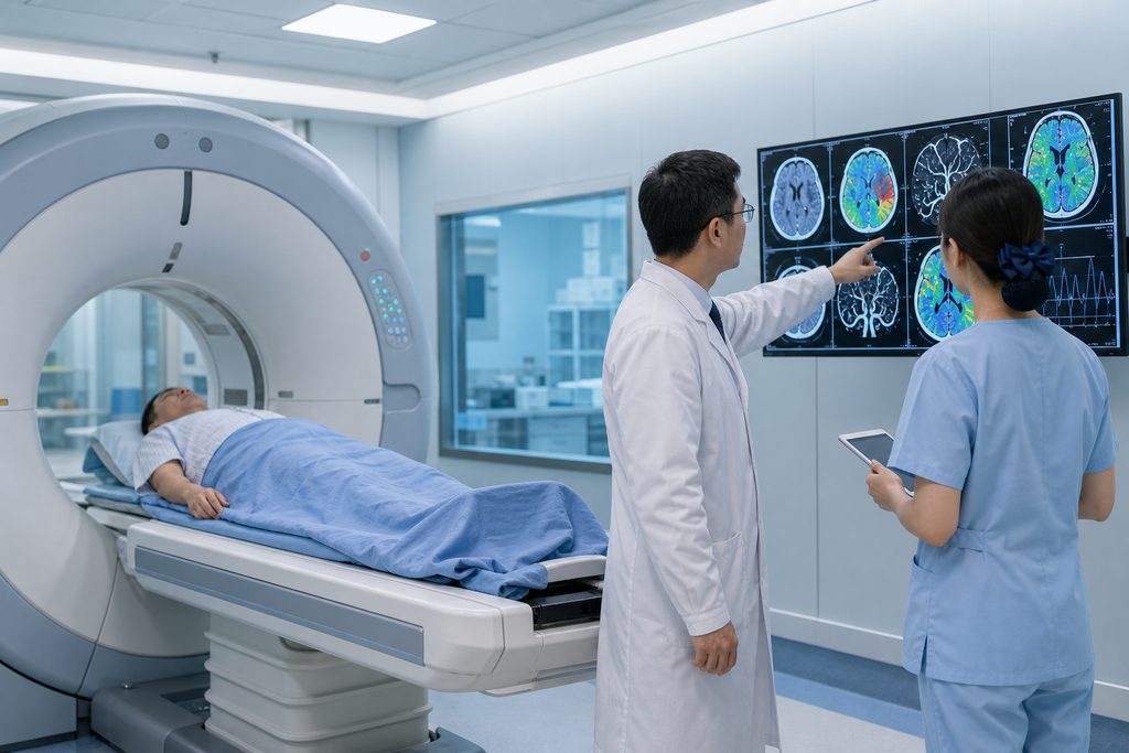 AI stroke diagnosis China cost - medical illustration