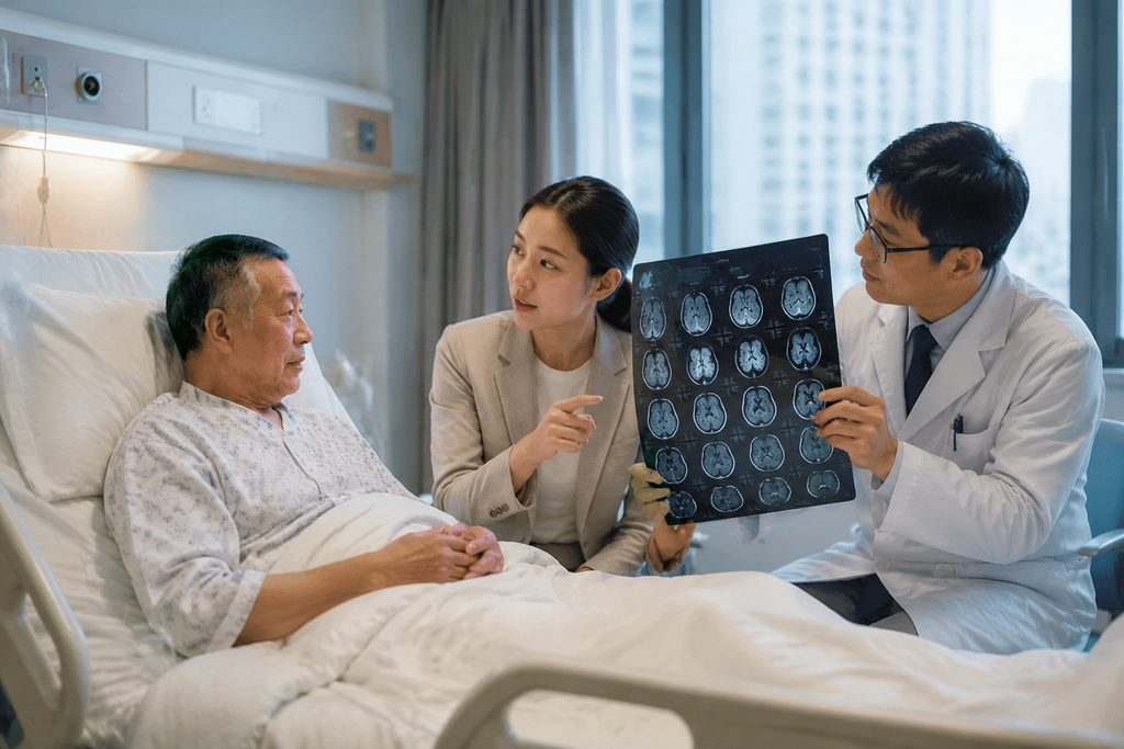 brain tumor surgery cost China - medical illustration