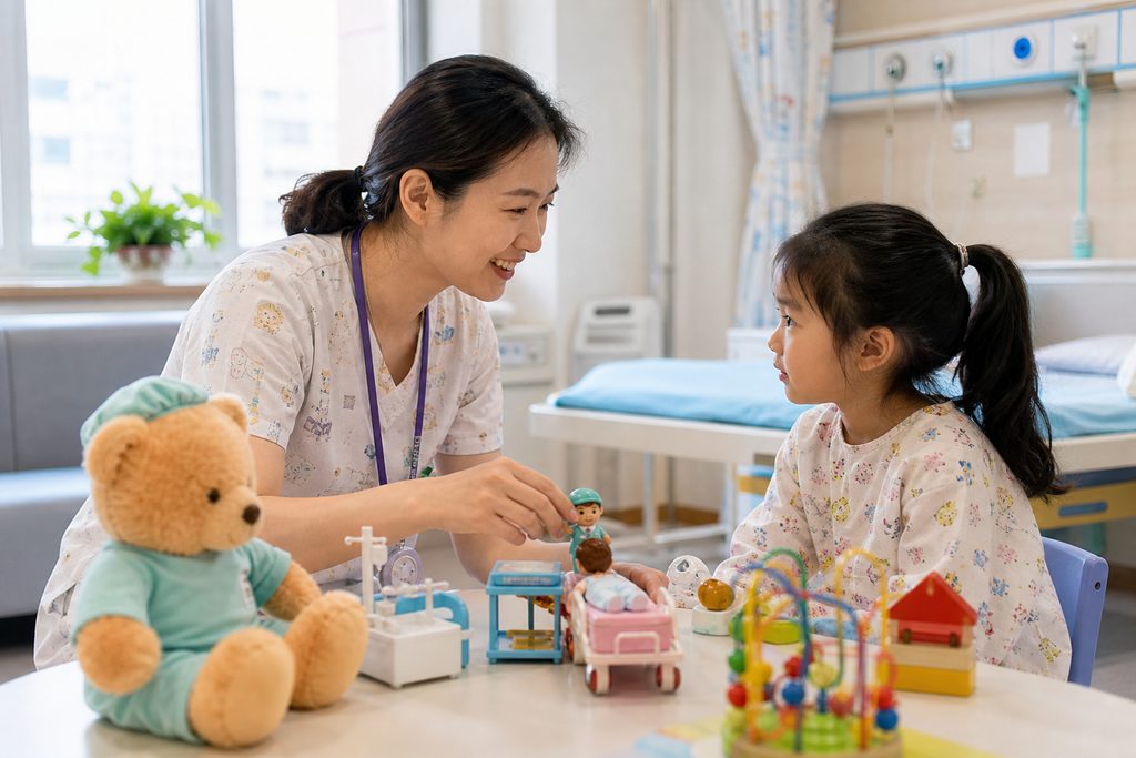 child life specialist China pediatric su - medical illustration