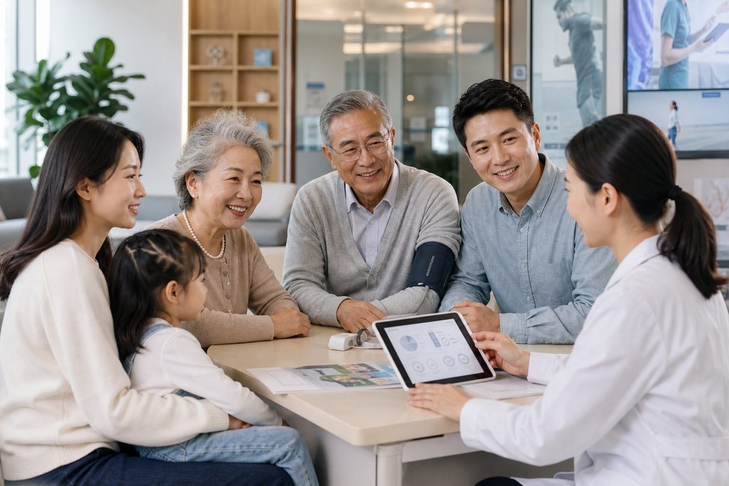 family health screening cost China - medical illustration
