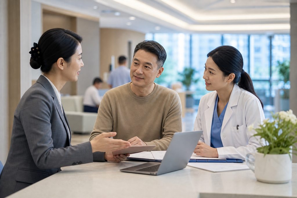 direct billing hospital China cost - medical illustration