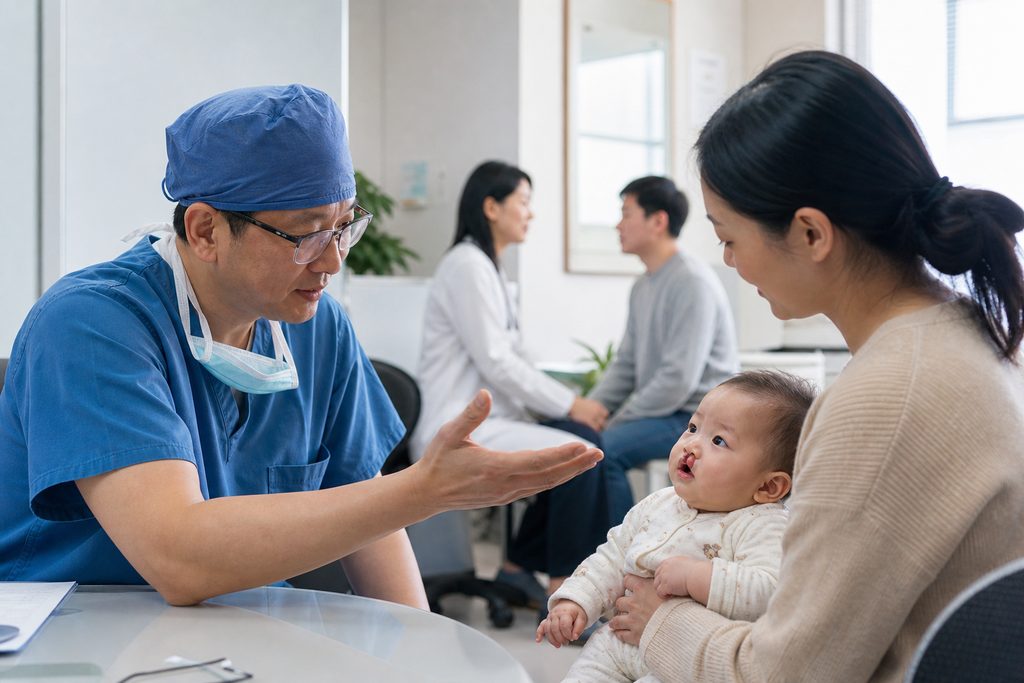 cleft lip surgery cost China - medical illustration