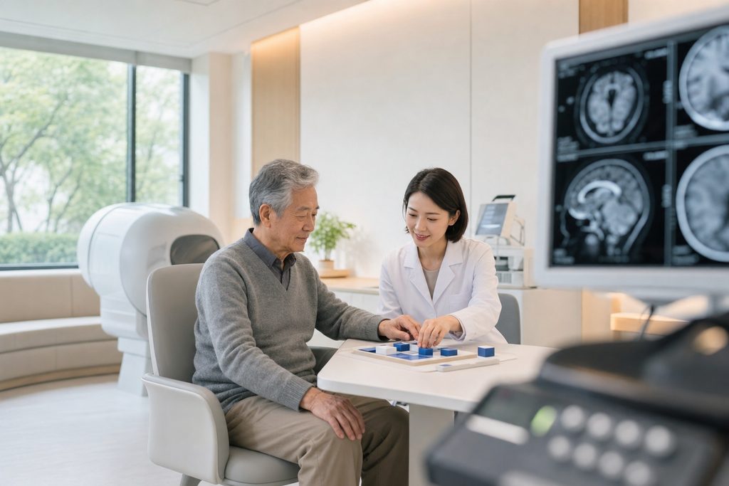 brain health checkup cost China - medical illustration
