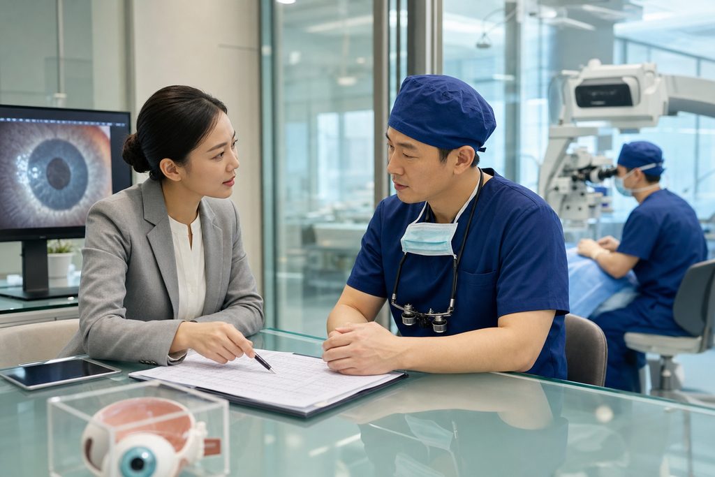 corneal transplant surgery cost China - medical illustration