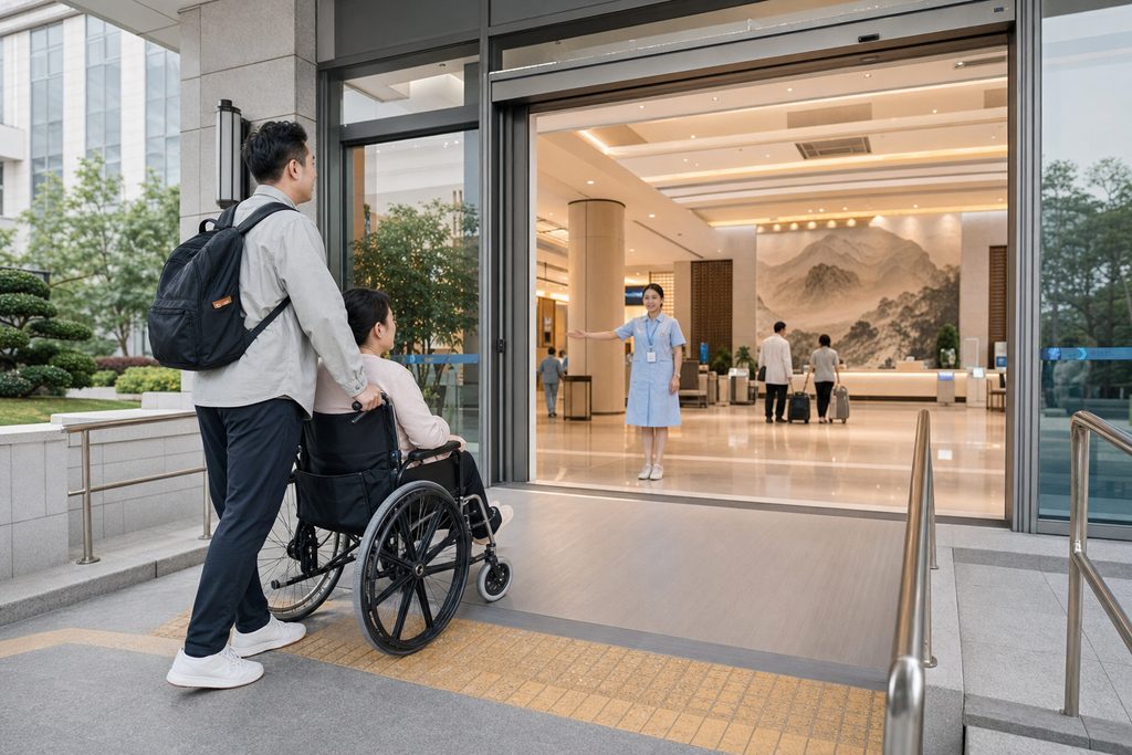 wheelchair accessible hospital China pri - medical illustration