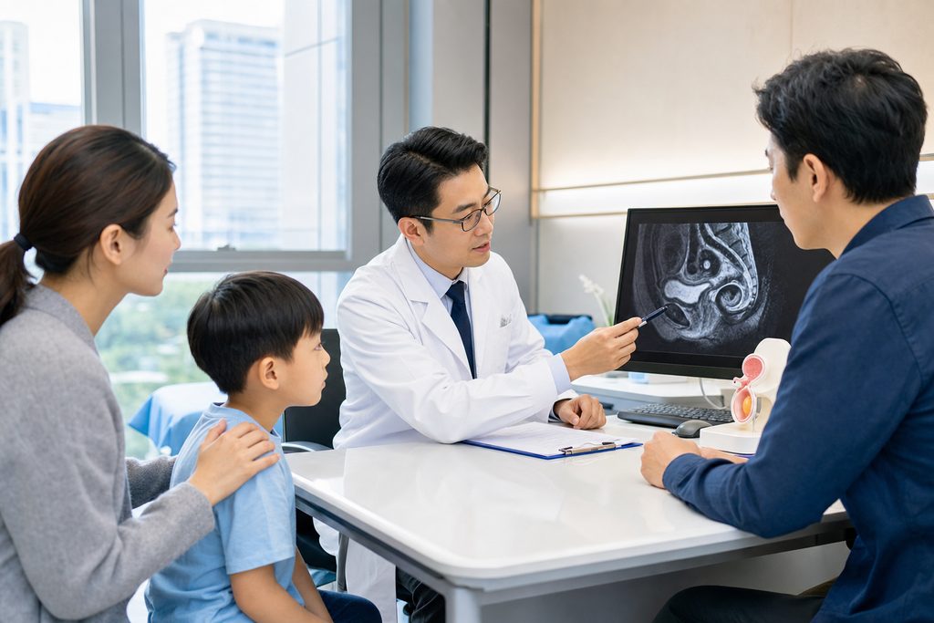 failed hypospadias repair revision China - medical illustration