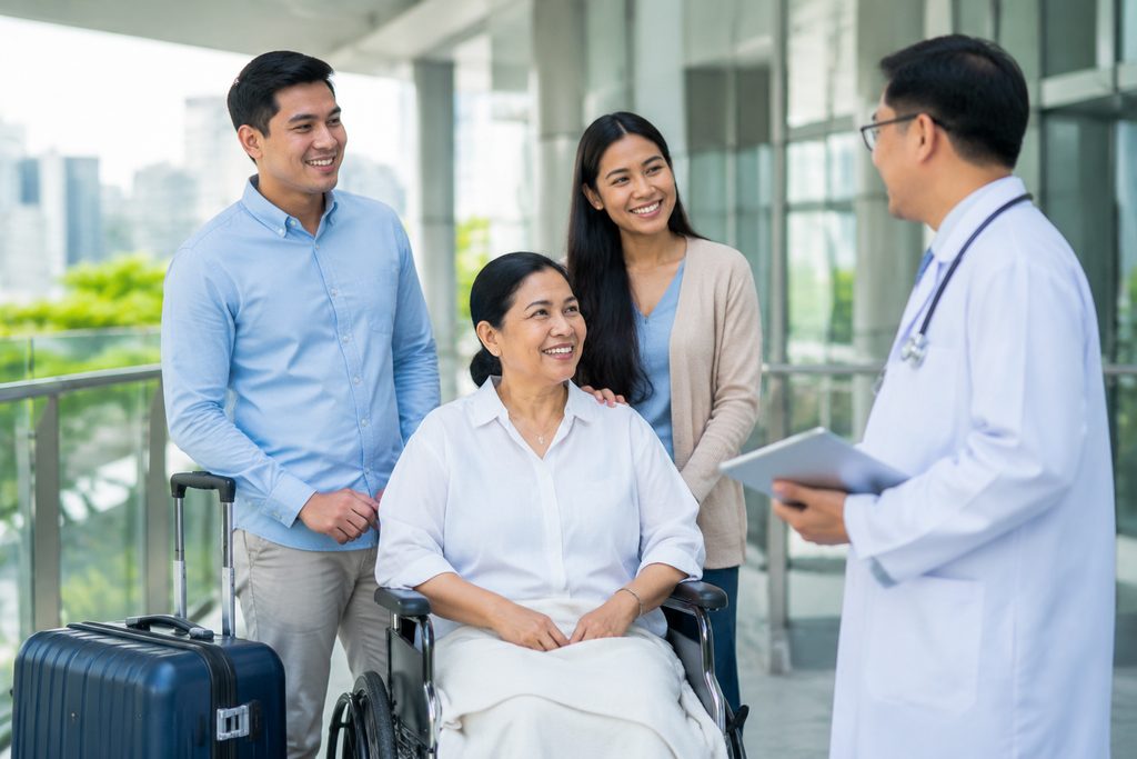 medical tourism packages China with companion - medical illustration