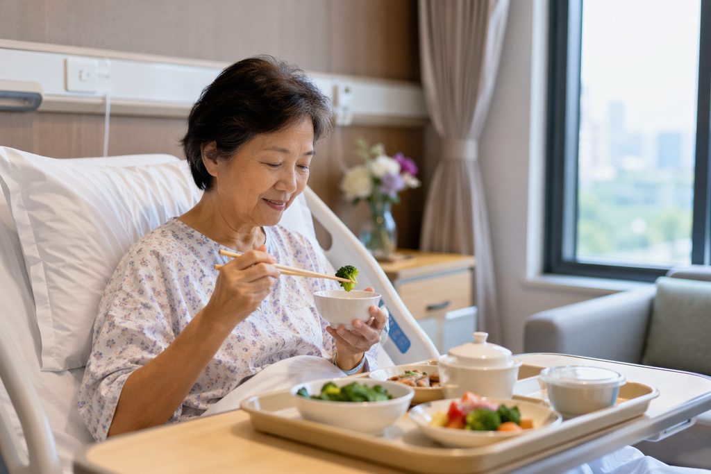 food options for international patients in Chinese hospitals - medical illustration