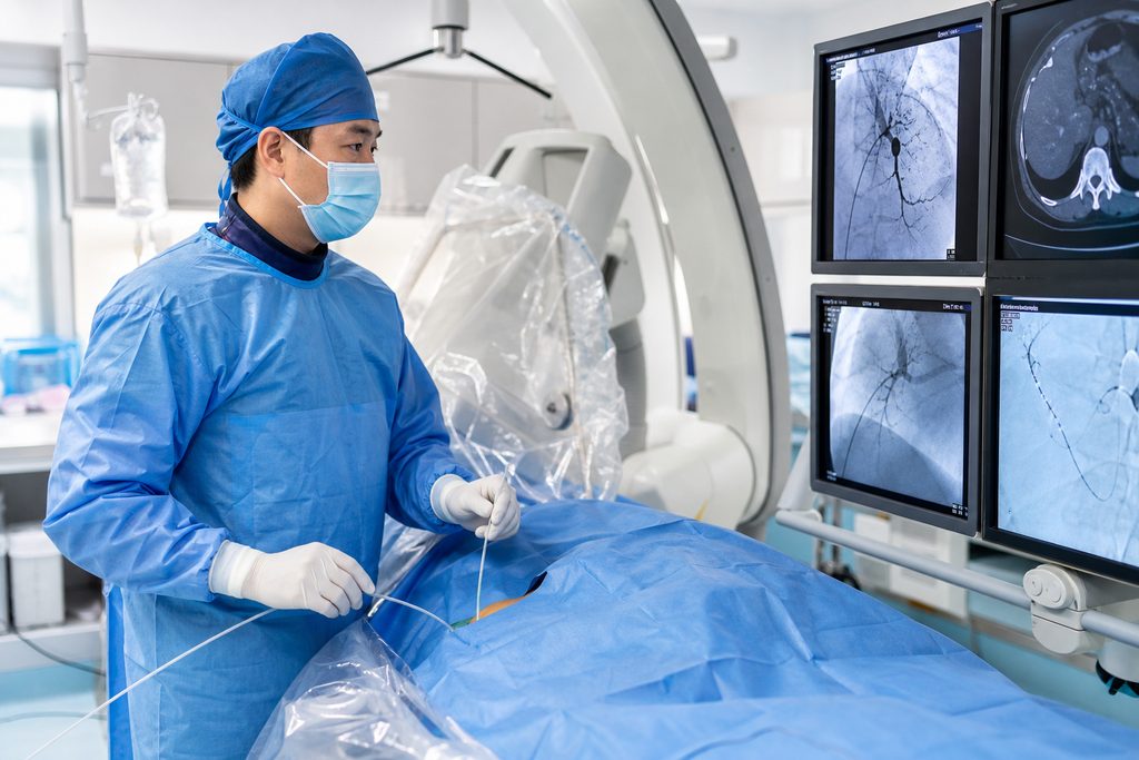 interventional radiology tumor ablation - medical illustration