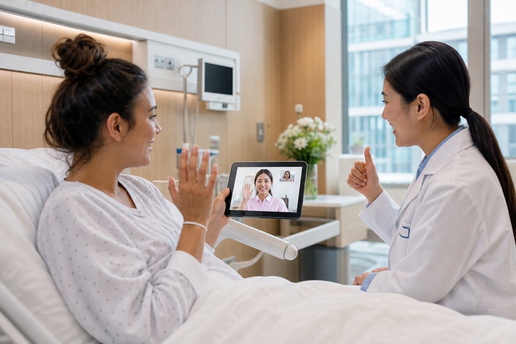 real-time translation app for hospital v - medical illustration