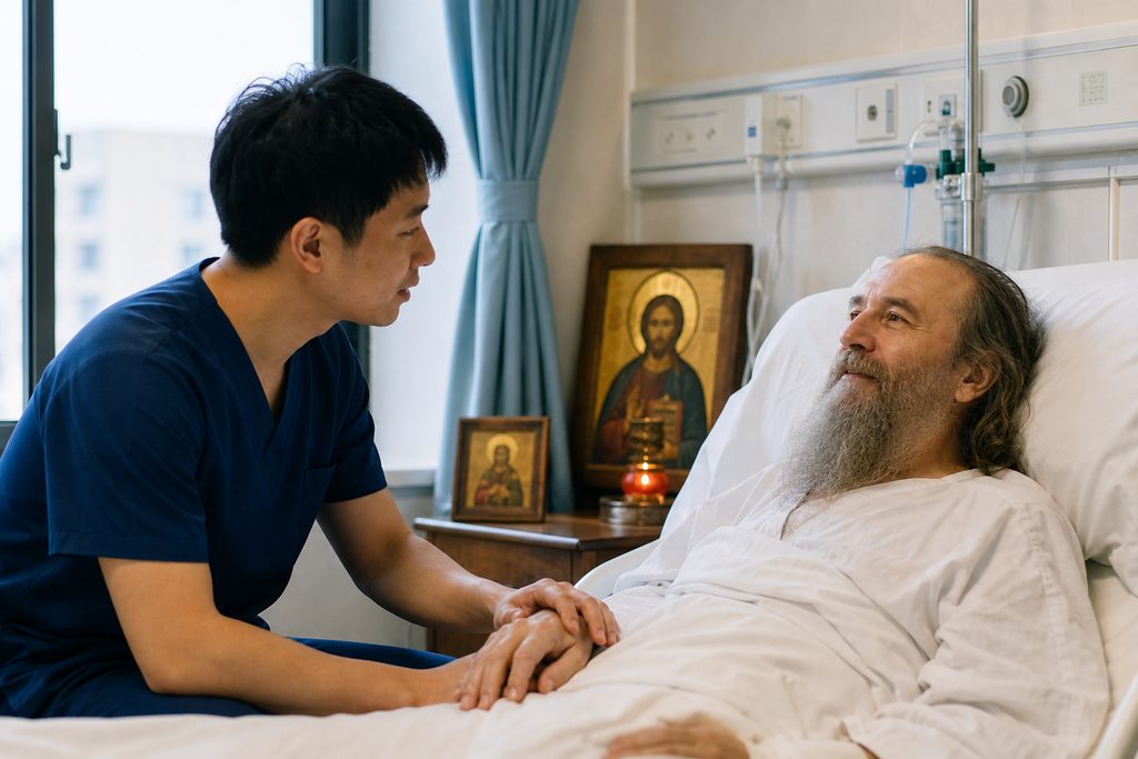 orthodox christian hospital china fastin - medical illustration