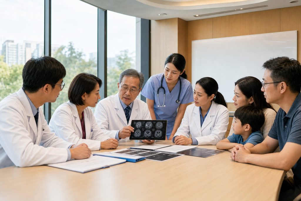 pediatric oncology tumor board cost Chin - medical illustration