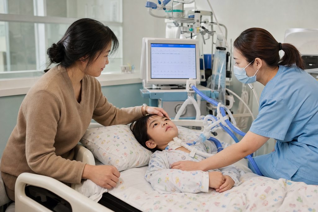 pediatric tracheostomy care cost China - medical illustration