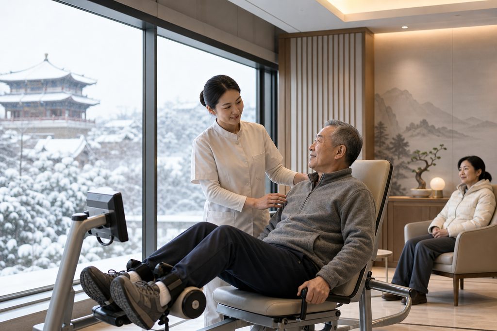indoor rehab center China winter package - medical illustration
