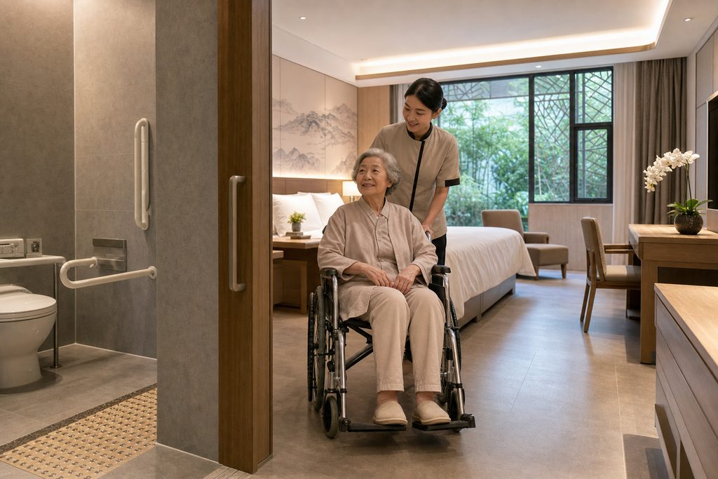 accessible hotels for elderly after surg - medical illustration