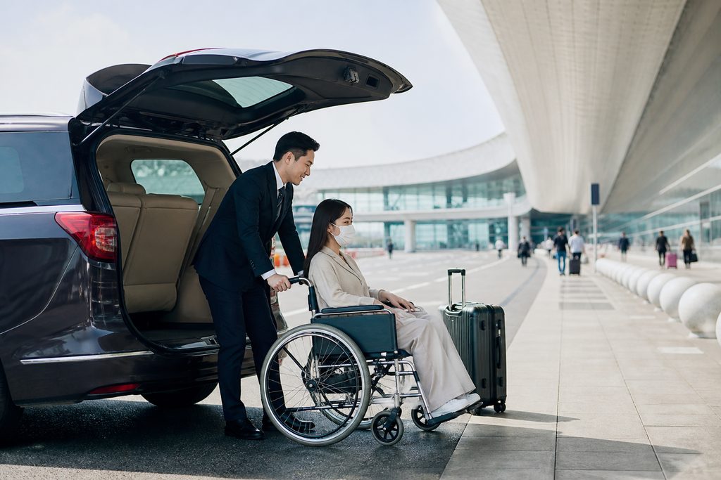 airport transfer after hospital discharg - medical illustration