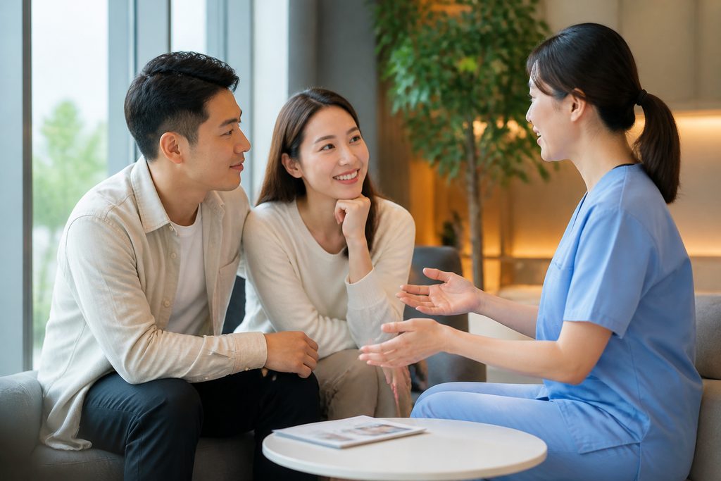 ivf with partner support China - medical illustration