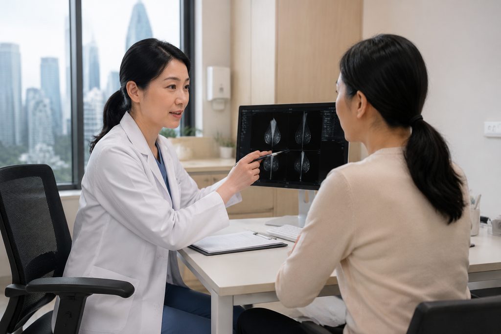 women cancer screening package China - medical illustration