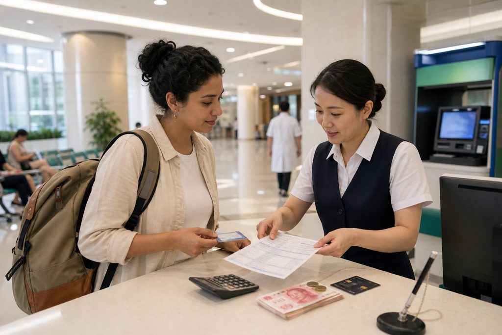 China hospital billing for foreigners - medical illustration