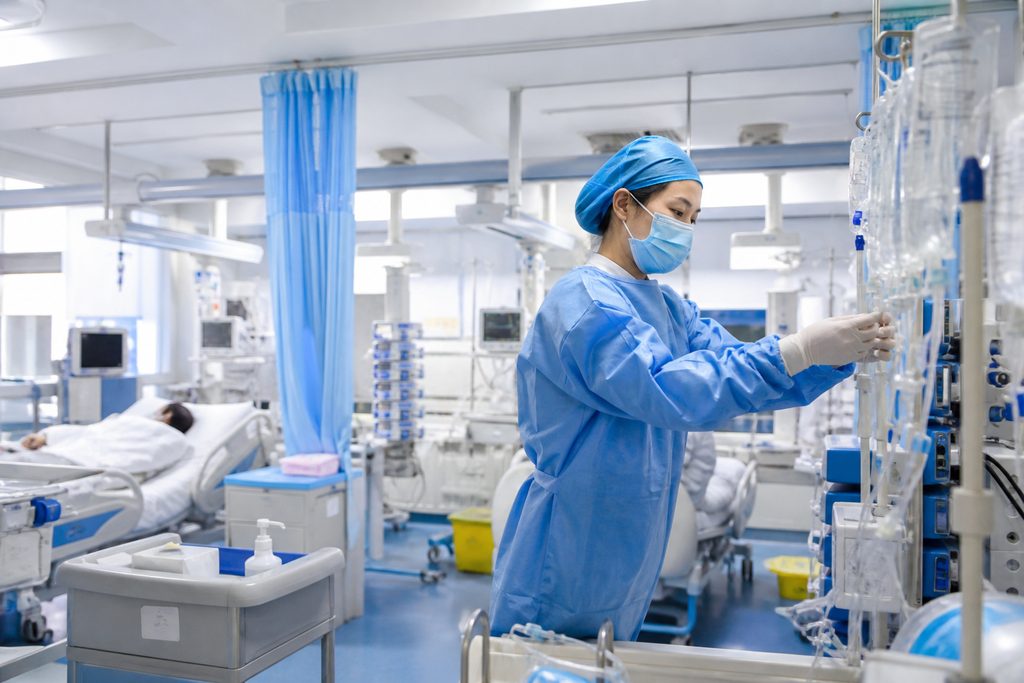 hospital infection rates China - medical illustration