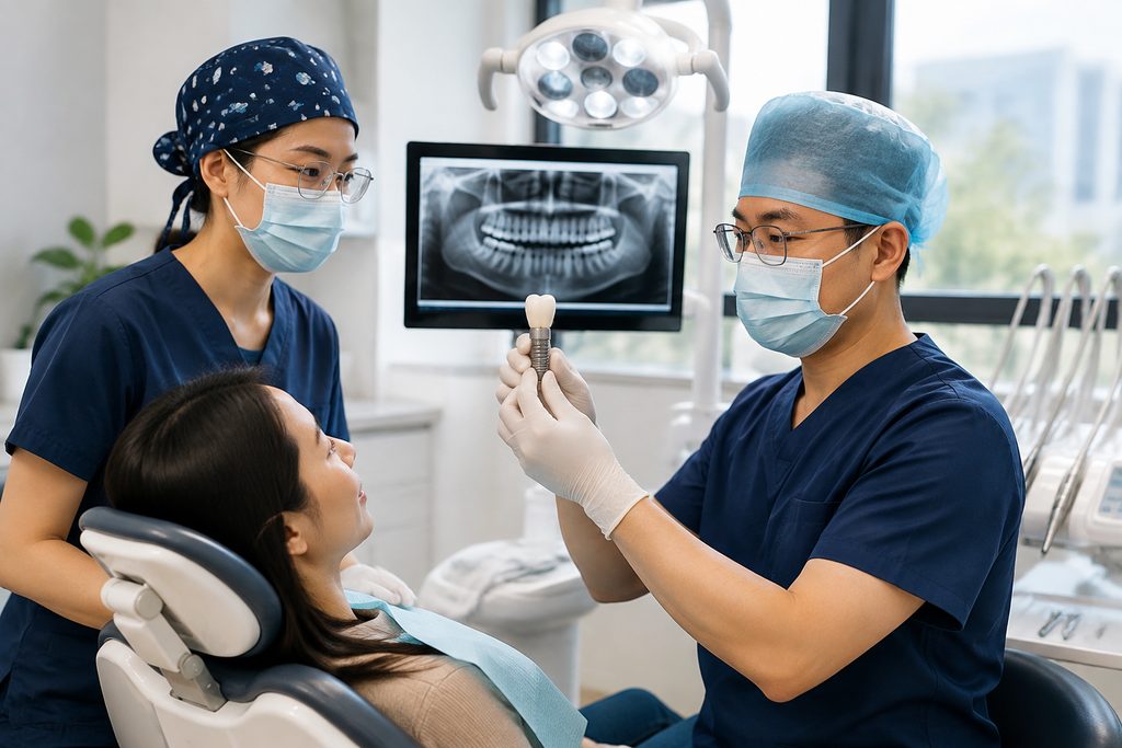 same day dental implants China cost - medical illustration