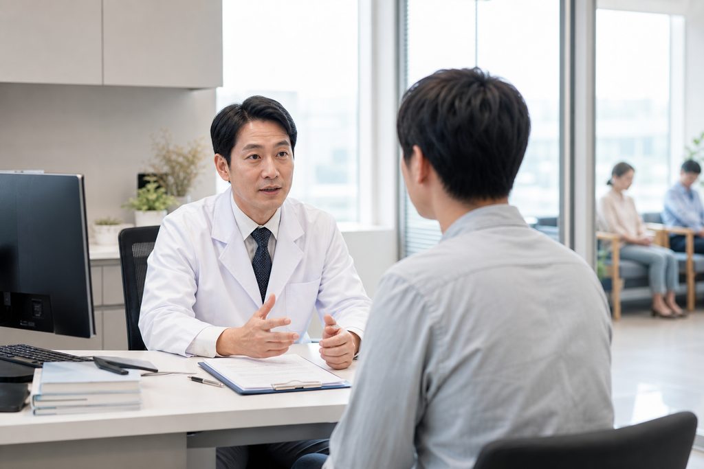 how to be a good patient in China - medical illustration