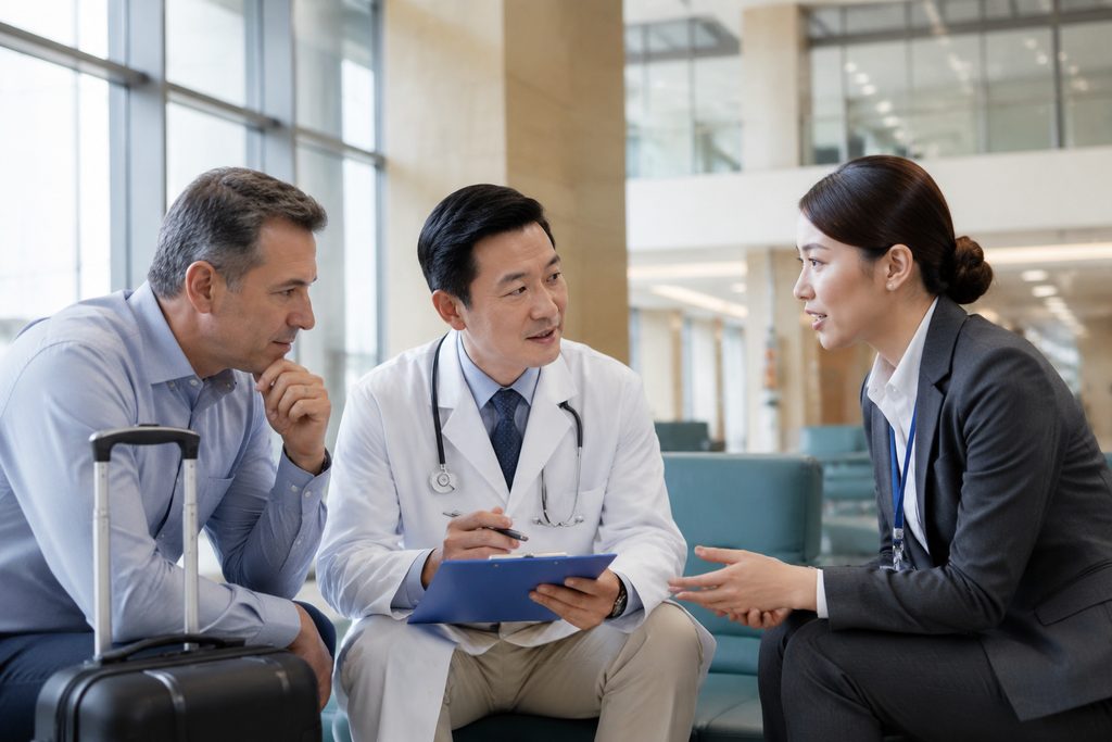 how to get hospital approval China medic - medical illustration