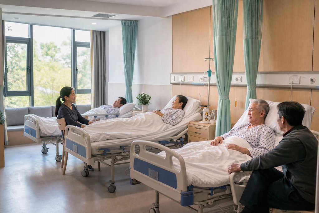 shared hospital room cost China - medical illustration