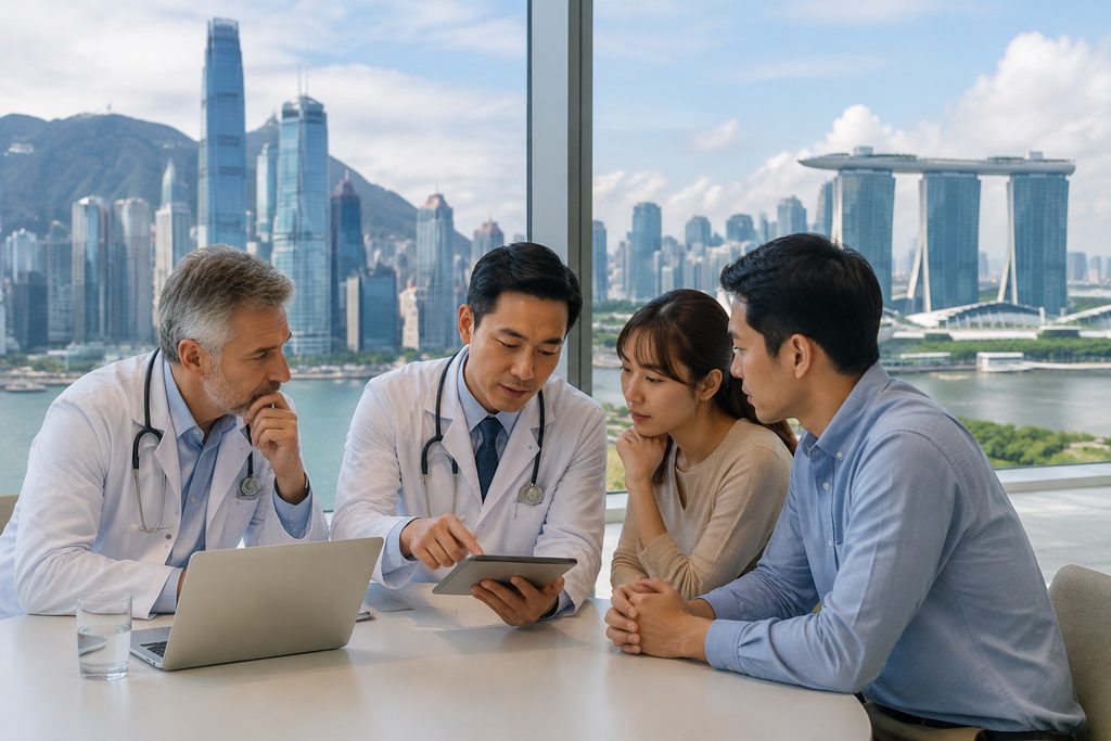 compare multiple specialists China medic - medical illustration