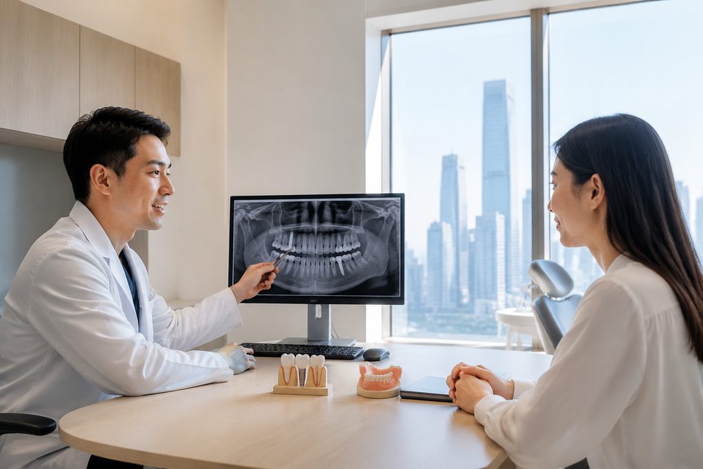 dental implant cost China - medical illustration