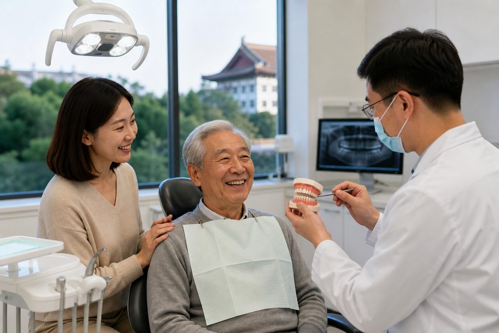 dental implant cost China seniors - medical illustration