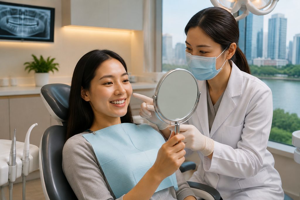 dental veneers cost China - medical illustration