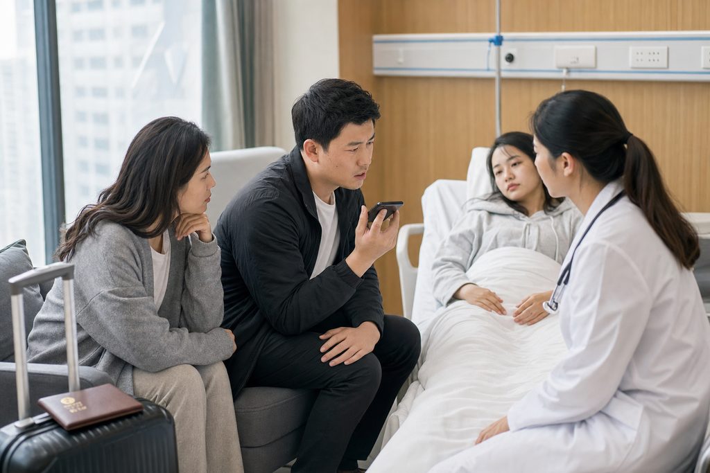 family doctor contact during medical tre - medical illustration