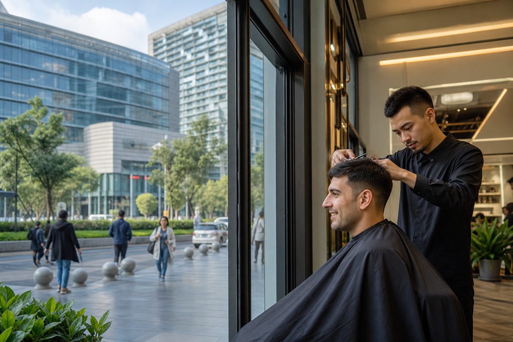 English speaking barber near Chinese hos - medical illustration