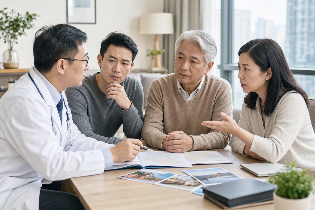 medical tourism packages China family - medical illustration