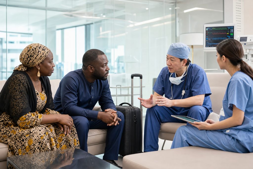 heart bypass surgery cost China vs Niger - medical illustration