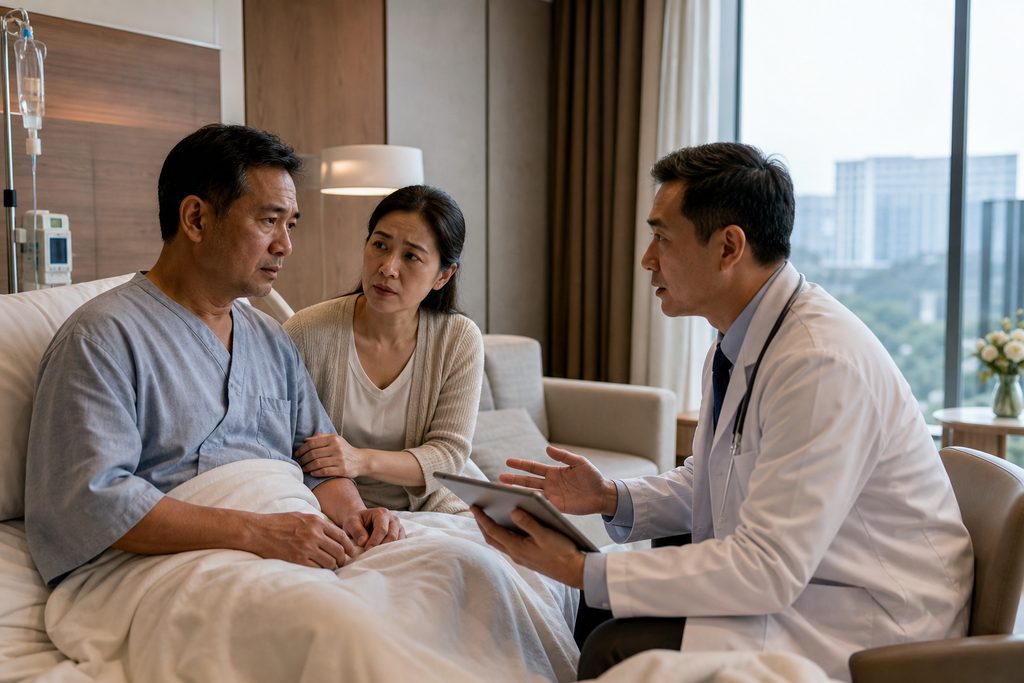 urgent medical treatment China after fai - medical illustration
