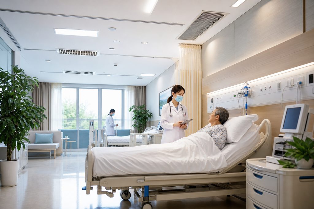 hospital room temperature control China - medical illustration