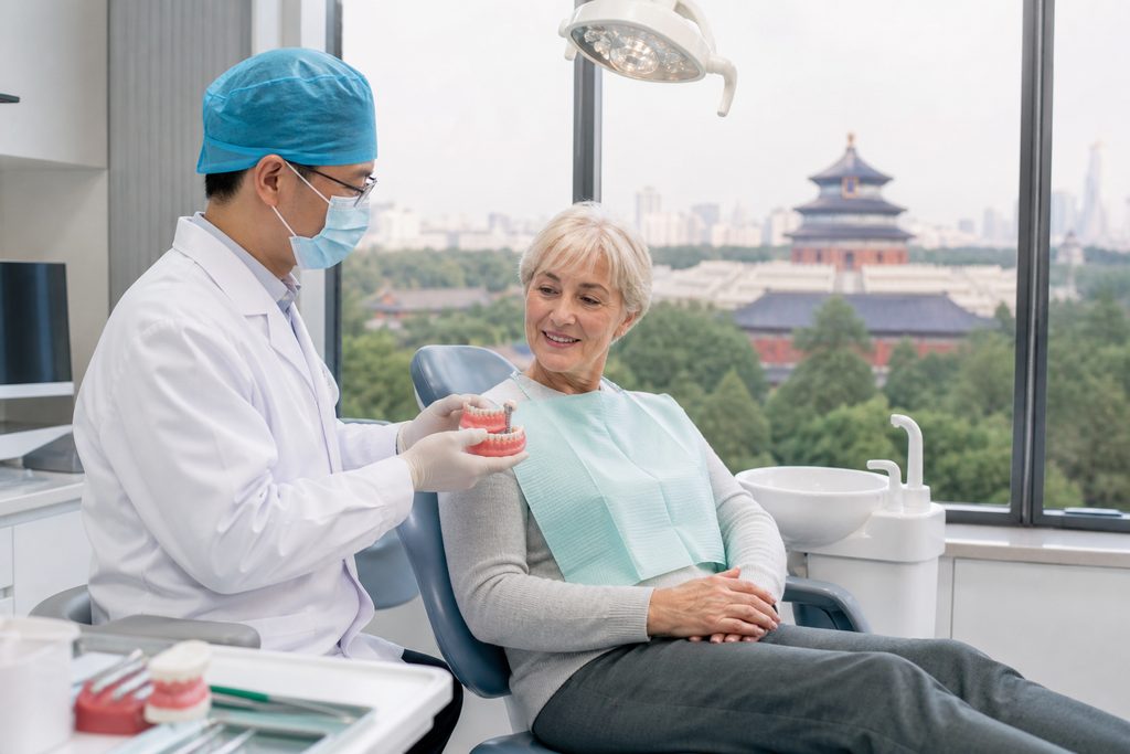 implant overdenture cost China - medical illustration