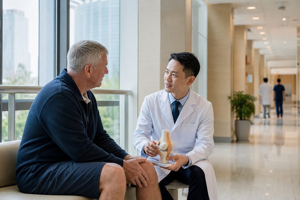 knee replacement China cost NZ patient - medical illustration