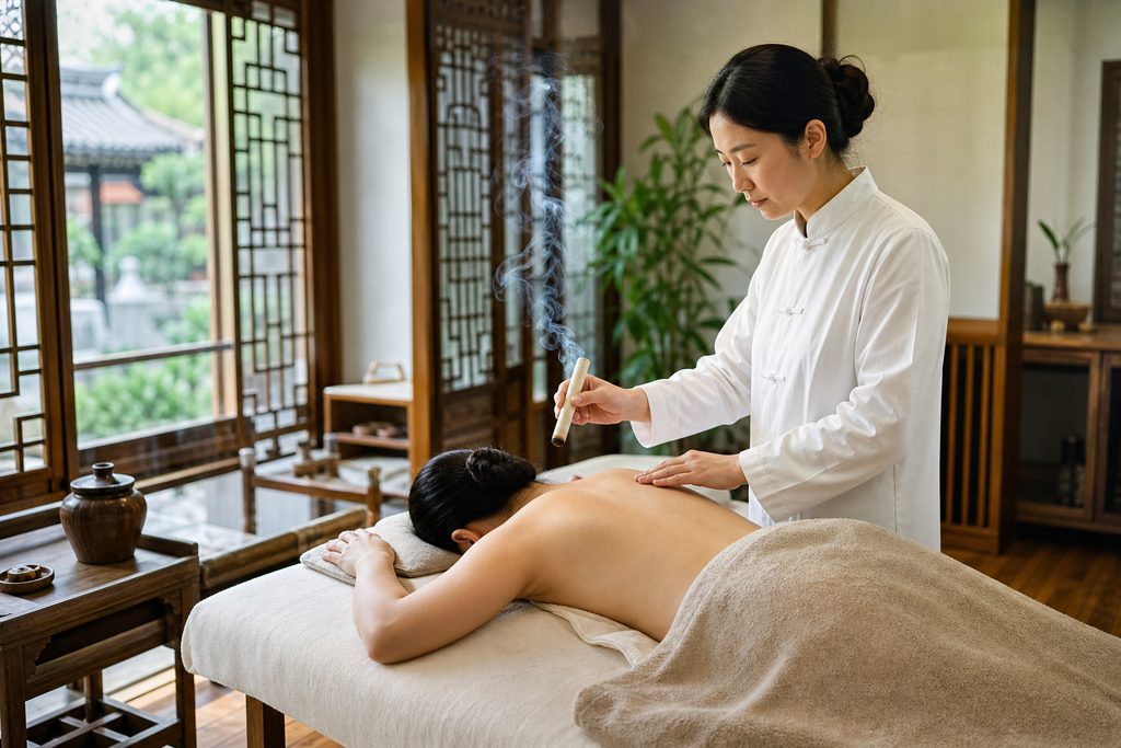 moxibustion therapy cost China - medical illustration
