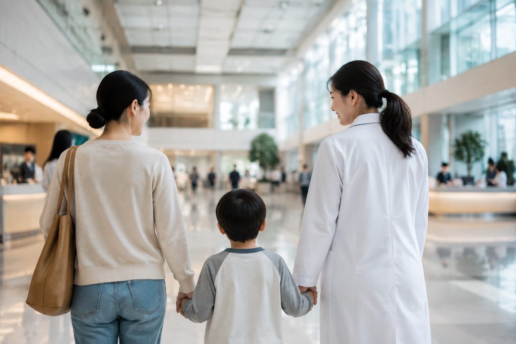 pediatric specialist escort to Fudan Chi - medical illustration