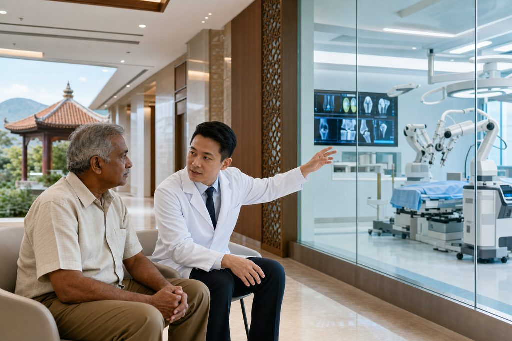 robotic knee replacement cost China - medical illustration