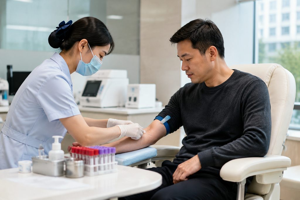 blood test cost China for foreigners - medical illustration