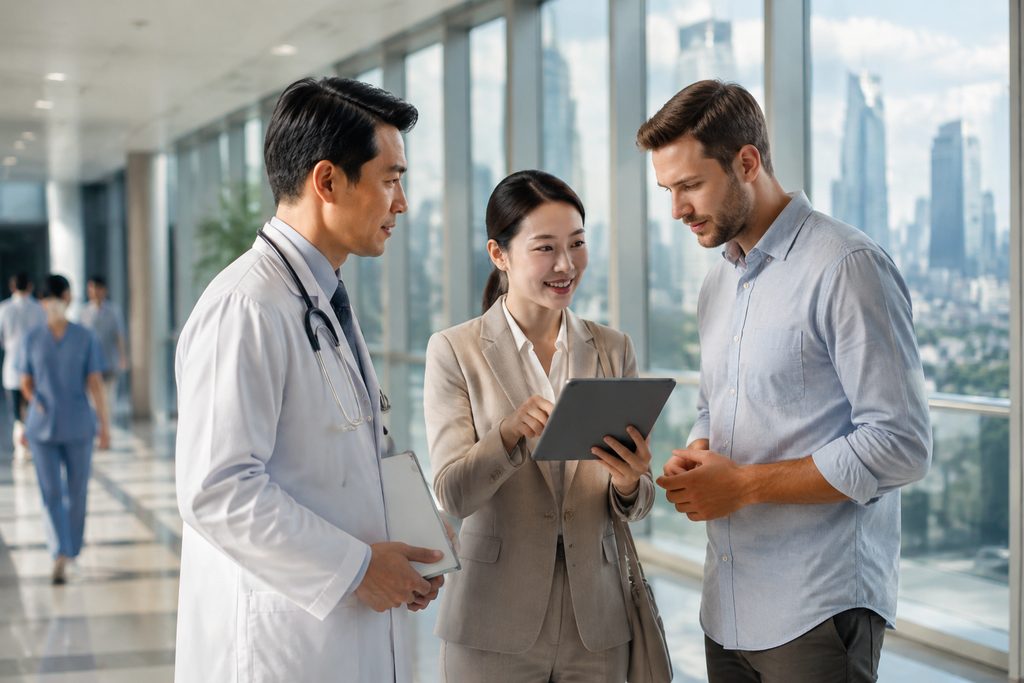 compare Shanghai hospitals without visit - medical illustration