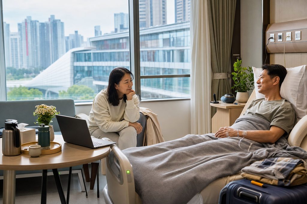 medical hotel for spouse China extended - medical illustration