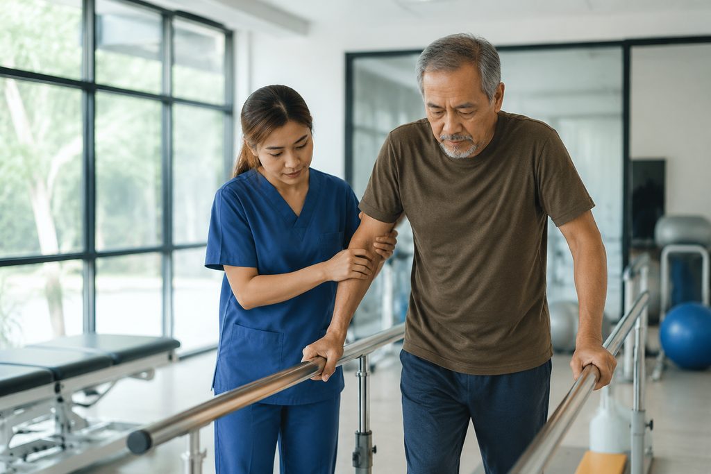stroke rehab cost China - medical illustration