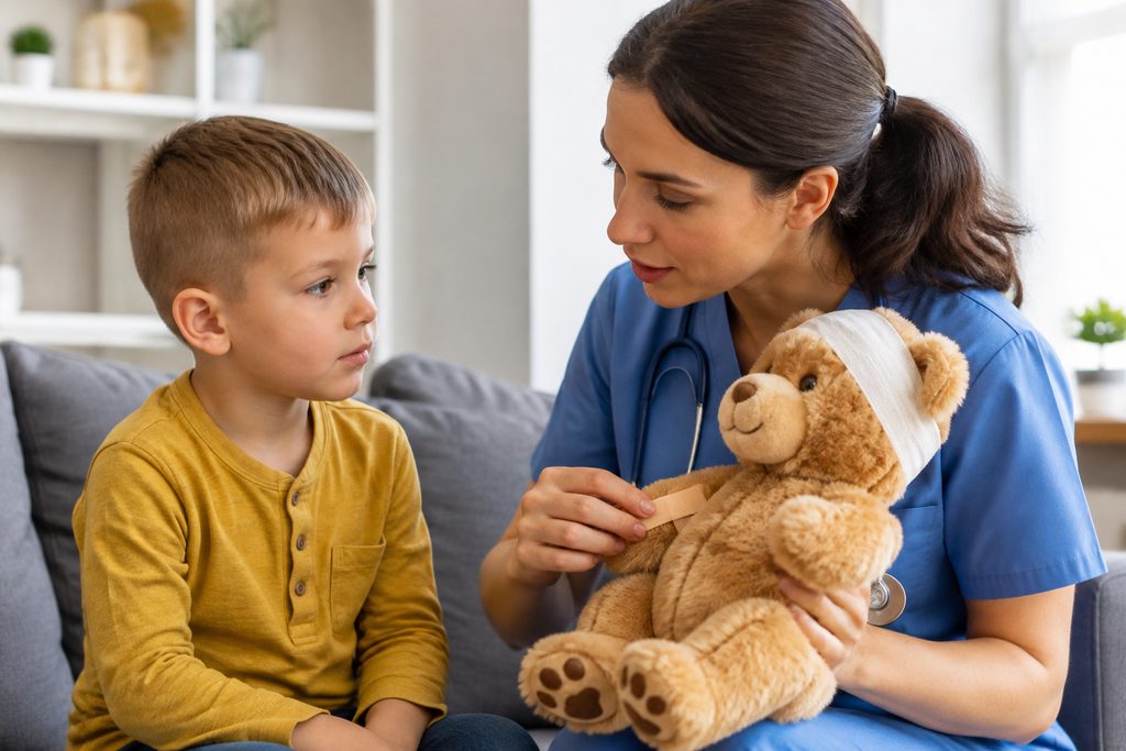 how to explain surgery to a child before - medical illustration