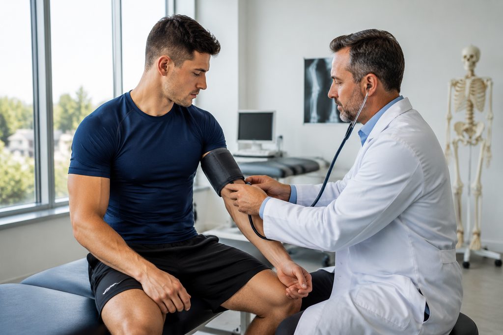 athlete health screening cost China - medical illustration