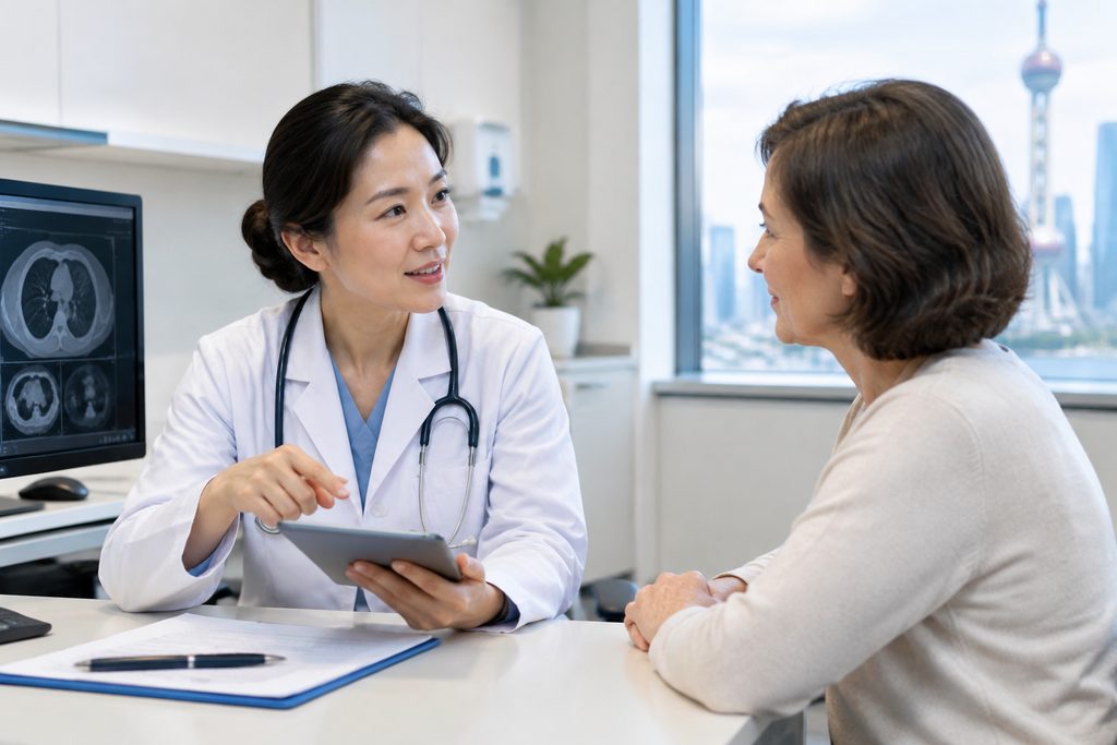 cancer screening in China - medical illustration